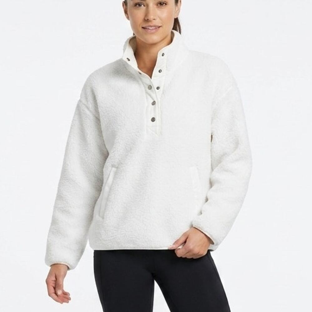 Athleta Sherpa Snap Pullover Size Large